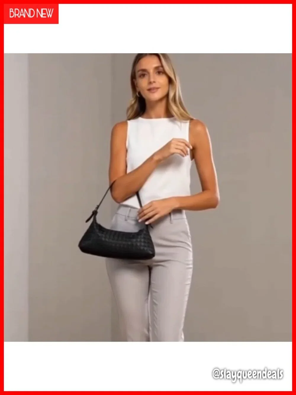 Woven Faux Leather Hobo Bag Crossbody Shoulder Purse with Adjustable Strap